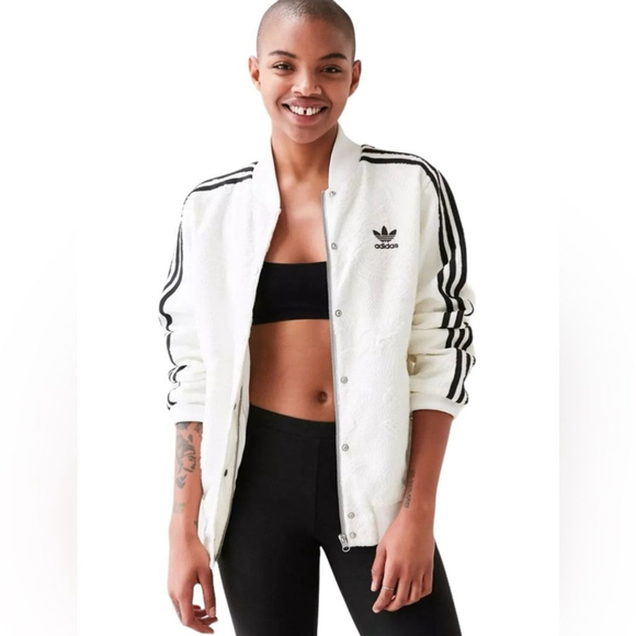 adidas Jackets & Blazers - adidas Originals + UO Floral Jacquard Bomber Jacket in Sz M